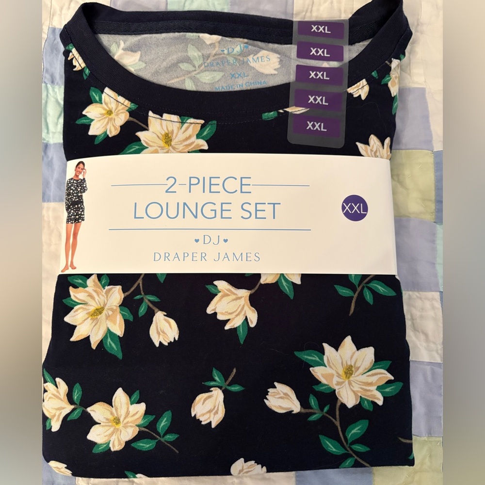 Draper James sleep long sleeve shirt with matching short new with tags XXL